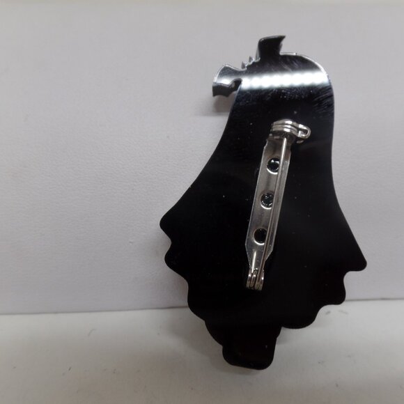 Acrylic Ghost with Latte Halloween Brooch Pin - Picture 2 of 3